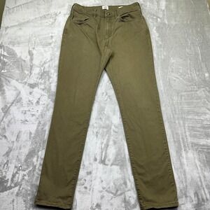 Flint and Tinder Athletic Tapered Fit Olive Green Pants Sz 32" Boho Grunge Chino